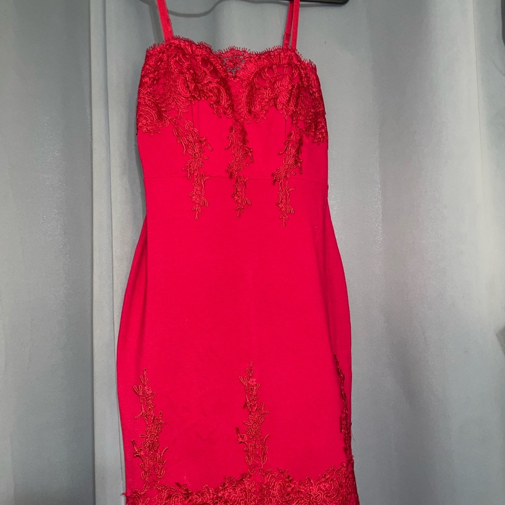 Elegant Red Lace Dress